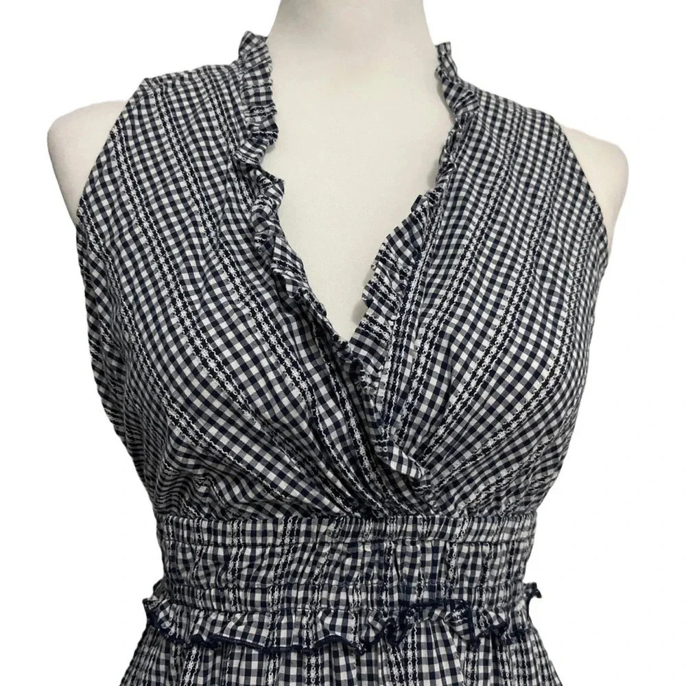 Hope & Harlow Navy White Gingham Dress. Size 2 - Picture 3 of 7